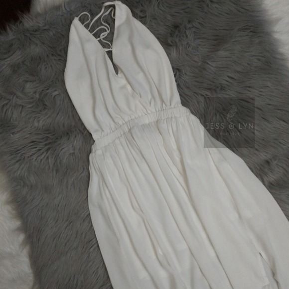 Off White Open Back Strap Dress - Picture 5 of 12